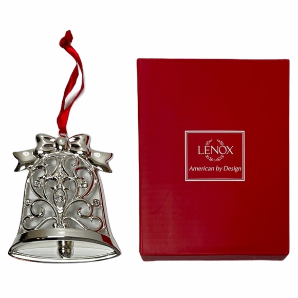 Lennox Holiday Lenox Silver Bell Christmas Ornament Collectible